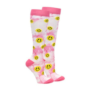 Tie Dye Smiley Compression Socks