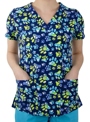 Paw Some Printed V-Neck Top Lavie Scrubs