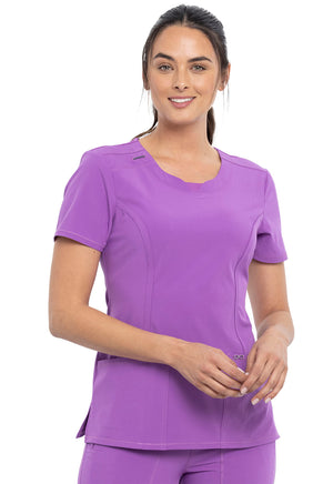 Infinity Round Neck Top in Purple Nitro Lavie Scrubs
