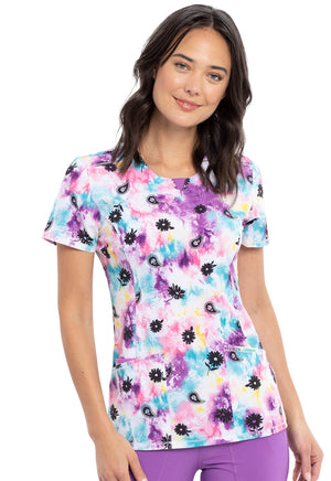 Round Neck Top in Tie Dye Trip