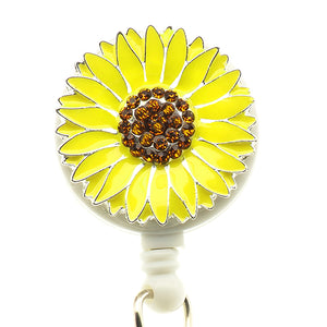 Sparkle Retractable Badge Reel - Sunflower Lavie Scrubs