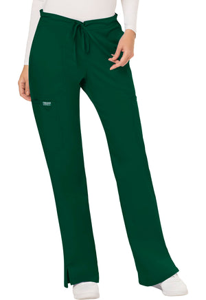Hunter Green WW Revolution Mid Rise Moderate Flare Drawstring Pant Lavie Scrubs