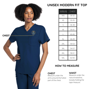 Starlen College Navy Unisex Scrub Top