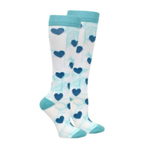 Tie Dye Hearts Compression Socks