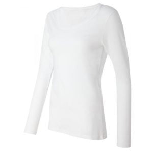 White Women's Silky Long Sleeve Underscrub T-Shirt Lavie Scrubs
