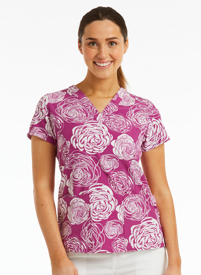 Florever Yours Printed V-Neck Top