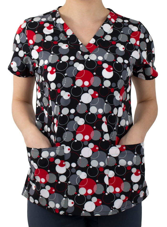 Ellipse Printed V-Neck Top