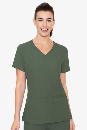 Olive Green Insight Side Pocket Top Lavie Scrubs