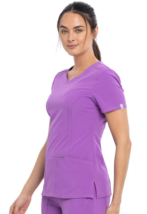 Infinity Round Neck Top in Purple Nitro Lavie Scrubs