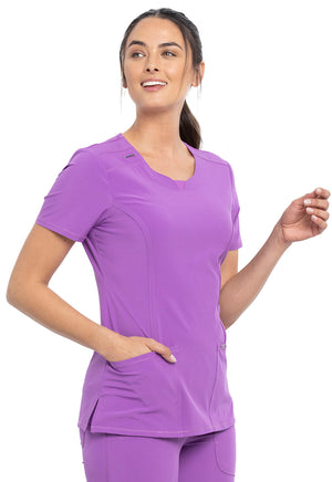Infinity Round Neck Top in Purple Nitro Lavie Scrubs