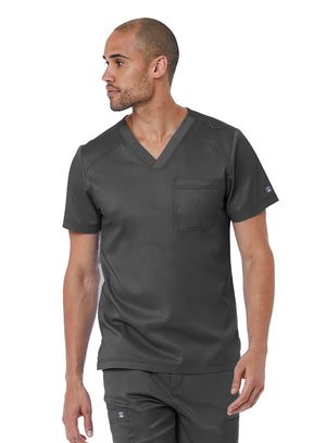 Pewter Men's V neck 1 chest pocket lavie scrubs maevn's matrix