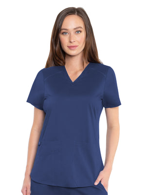 Navy 7459 V-Neck Shirttail Top Med Couture Lavie Scrubs