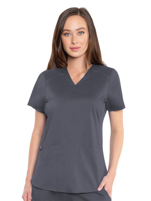 Pewter 7459 V-Neck Shirttail Top Med Couture Lavie Scrubs