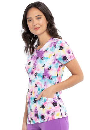Round Neck Top in Tie Dye Trip