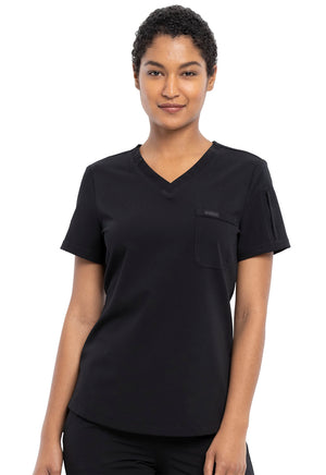 Black Euphoria Tuckable V-Neck Top Lavie Scrubs