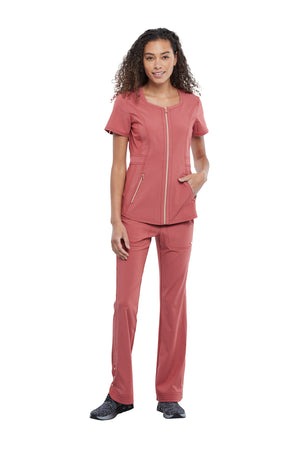 Cedar Statement Zip front Scrub Top Lavie Scrubs