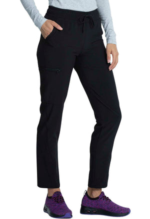 Black Allura Mid Rise Tapered Leg Drawstring Pant Lavie Scrubs