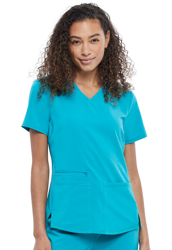 Allura V Neck Top with Zipper Pocket