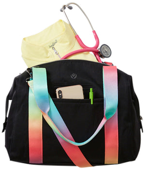 Black w/rainbow straps Madison Duffel Lavie Scrubs