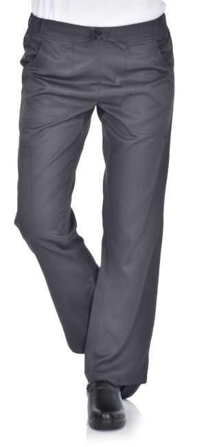 Pewter 1303 Mini Marilyn 4 way Stretch Flare Leg Elastic Waistband Four pocket pants with cargo pocket Lavie Scrubs