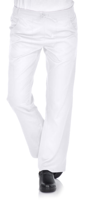 White 1303 Mini Marilyn 4 way Stretch Flare Leg Elastic Waistband Four pocket pants with cargo pocket Lavie Scrubs
