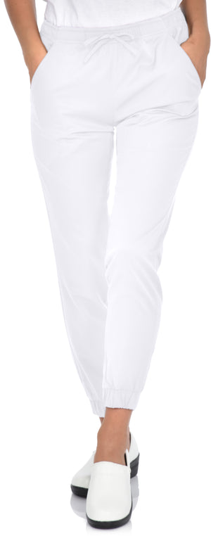 White 1403 Mini Marilyn 4 way Stretch Elastic Waistband 4 pocket jogger pants Lavie Scrubs