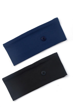 Straight Up" Headband - 2 pc pack in Navy & Black Combo