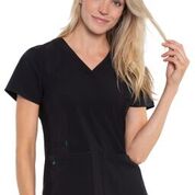 Black, Racerback Shirttail Top, Lavie Scrubs 