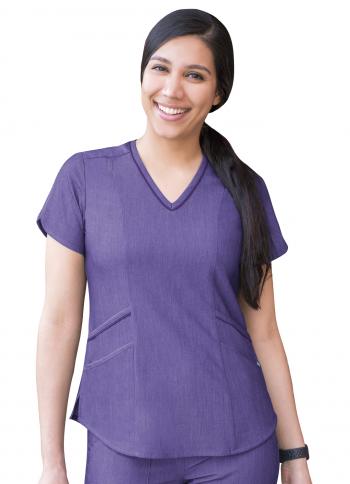 Adar Women's Modern V-Neck Scrub Top