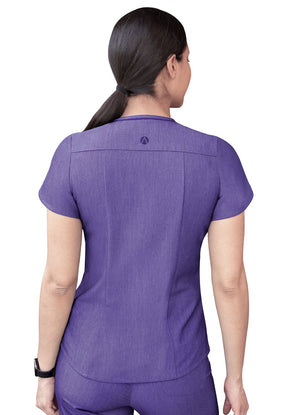 Heather Grape Adar Women's Modern V-Neck Scrub Top Lavie Scrubs