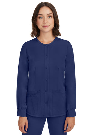 Navy Healing Hands Megan Snap Up Jacket Lavie Scrubs